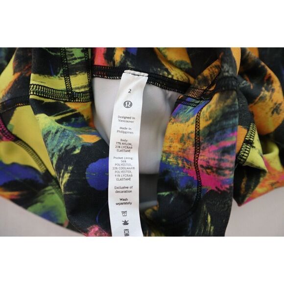 Lululemon Women's Sz 2 Black Multi Wunder Train High Rise Crop 23” Leggings - Picture 3 of 13
